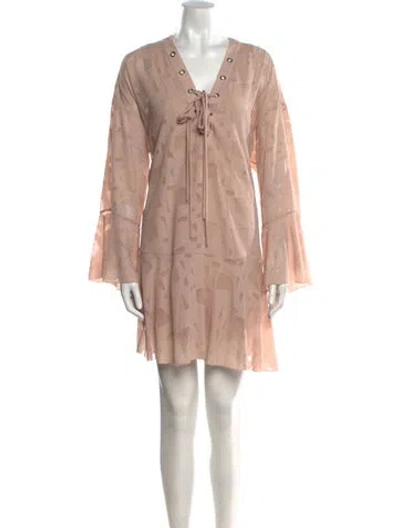 Pre-owned Iro V-neck Knee-length Dress In Neutral