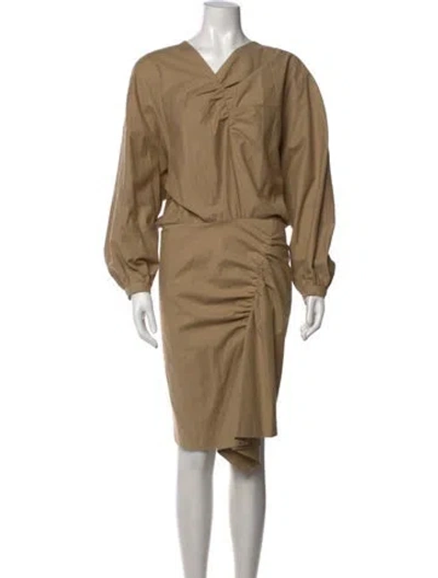 Pre-owned Iro V-neck Knee-length Dress In Neutral