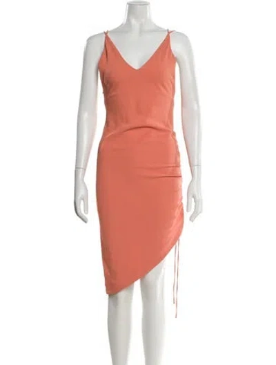 Pre-owned Iro V-neck Knee-length Dress In Orange