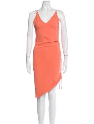 Pre-owned Iro V-neck Knee-length Dress In Orange