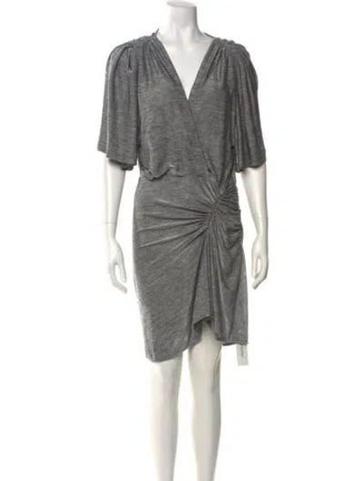 Pre-owned Iro V-neck Knee-length Dress W/ Tags In Gray
