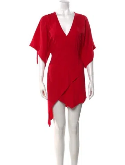 Pre-owned Iro V-neck Knee-length Dress W/ Tags In Red
