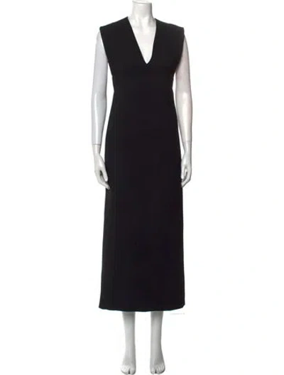 Pre-owned Iro V-neck Long Dress In Black