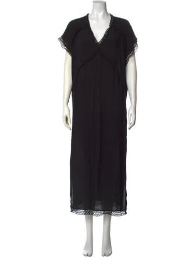Pre-owned Iro V-neck Long Dress In Black