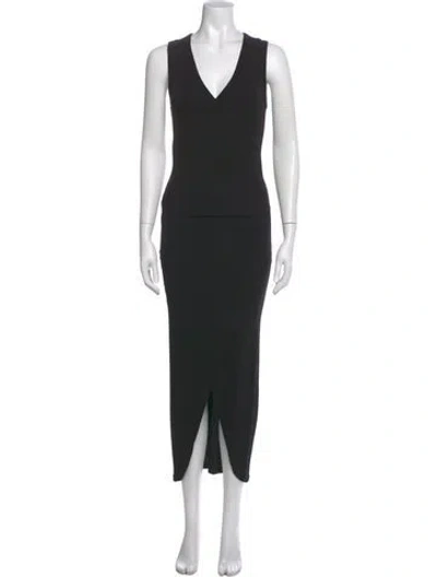 Pre-owned Iro V-neck Long Dress In Black