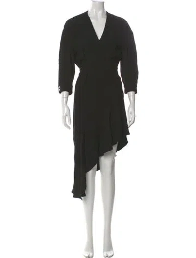 Pre-owned Iro V-neck Long Dress In Black