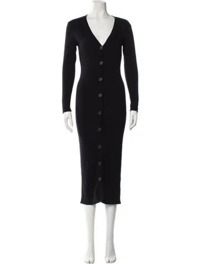 Pre-owned Iro V-neck Long Dress In Black