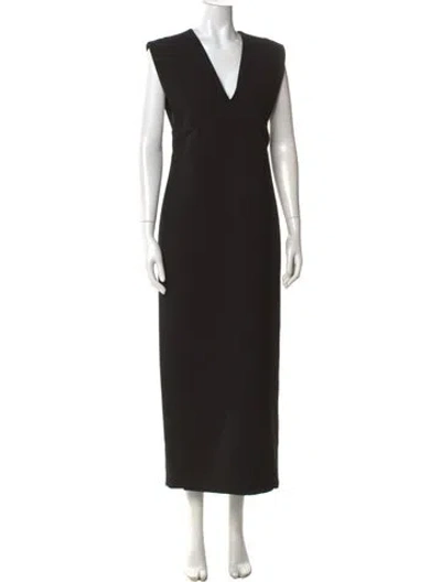 Pre-owned Iro V-neck Long Dress In Black