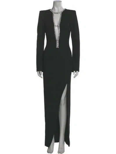 Pre-owned Iro V-neck Long Dress In Green