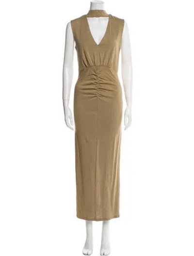 Pre-owned Iro V-neck Long Dress In Neutral