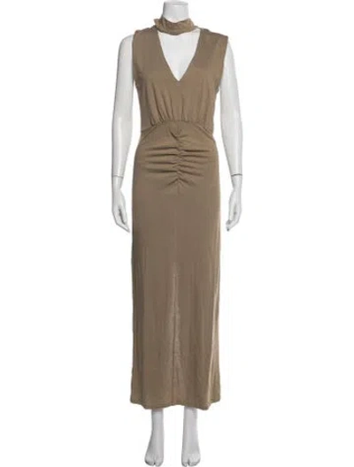 Pre-owned Iro V-neck Long Dress In Neutrals