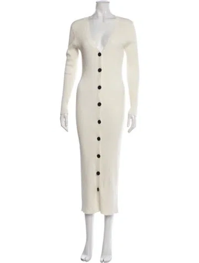Pre-owned Iro V-neck Long Dress In Neutrals