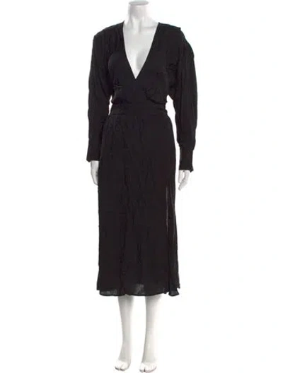 Pre-owned Iro V-neck Long Dress W/ Tags In Black