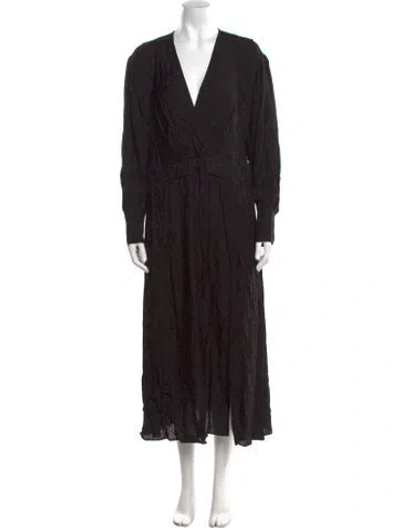 Pre-owned Iro V-neck Long Dress W/ Tags In Black