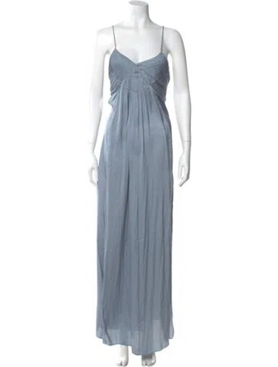 Pre-owned Iro V-neck Long Dress W/ Tags In Blue