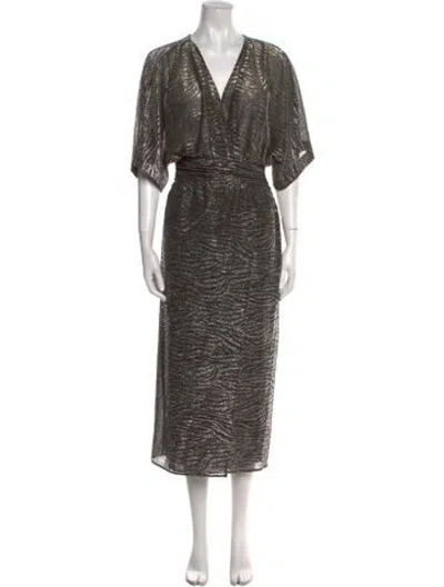 Pre-owned Iro V-neck Long Dress W/ Tags In Gold