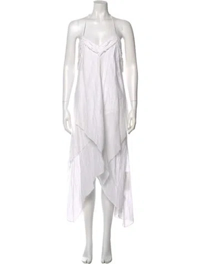 Pre-owned Iro V-neck Long Dress In White