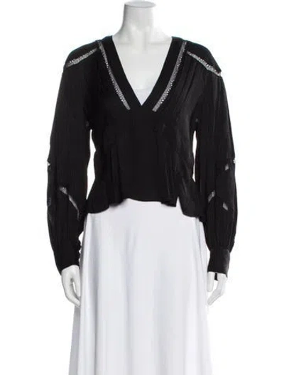 Pre-owned Iro V-neck Long Sleeve Blouse In Multi
