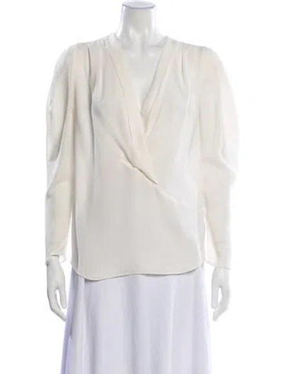 Pre-owned Iro V-neck Long Sleeve Blouse In Neutral