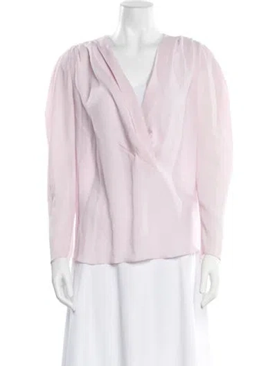 Pre-owned Iro V-neck Long Sleeve Blouse In Purple