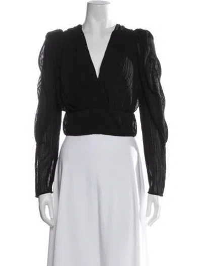 Pre-owned Iro V-neck Long Sleeve Blouse W/ Tags In Black