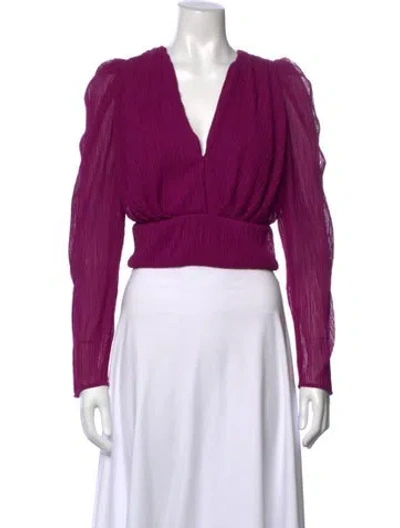 Pre-owned Iro V-neck Long Sleeve Blouse W/ Tags In Purple