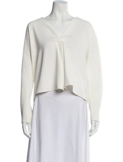 Pre-owned Iro V-neck Long Sleeve Blouse In White