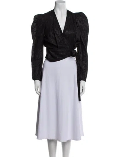 Pre-owned Iro V-neck Long Sleeve Crop Top In Multi