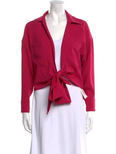 Pre-owned Iro V-neck Long Sleeve Crop Top W/ Tags In Pink