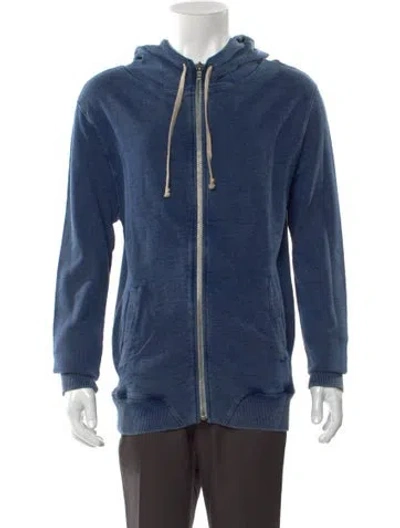 Pre-owned Iro V-neck Long Sleeve Hoodie In Blue