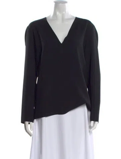 Pre-owned Iro V-neck Long Sleeve Top In Black