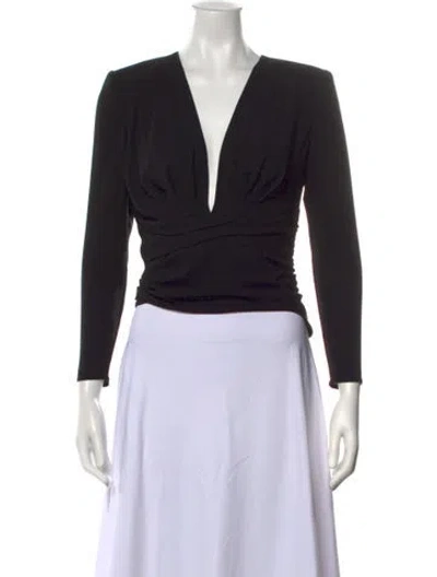 Pre-owned Iro V-neck Long Sleeve Top In Black