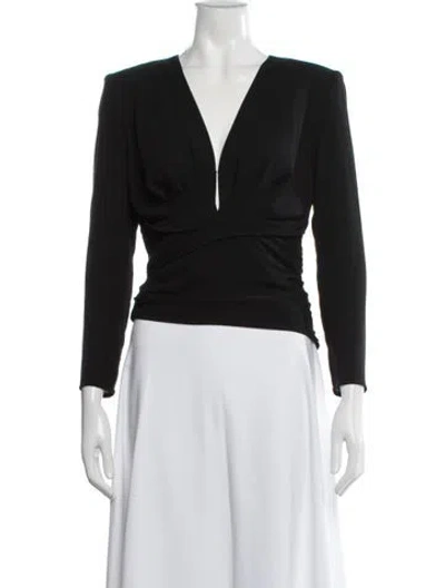 Pre-owned Iro V-neck Long Sleeve Top In Black