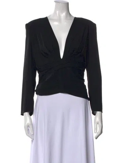 Pre-owned Iro V-neck Long Sleeve Top In Black