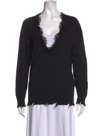 Pre-owned Iro V-neck Long Sleeve Top In Black