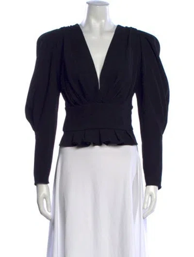 Pre-owned Iro V-neck Long Sleeve Top In Black