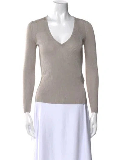 Pre-owned Iro V-neck Long Sleeve Top In Gray