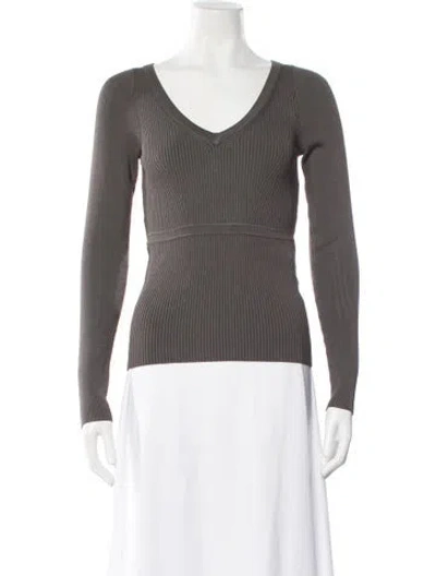 Pre-owned Iro V-neck Long Sleeve Top In Gray
