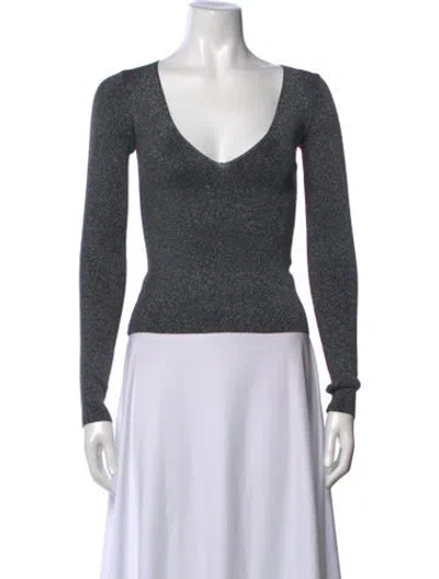 Pre-owned Iro V-neck Long Sleeve Top In Grey