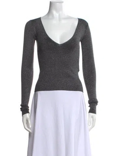 Pre-owned Iro V-neck Long Sleeve Top In Grey