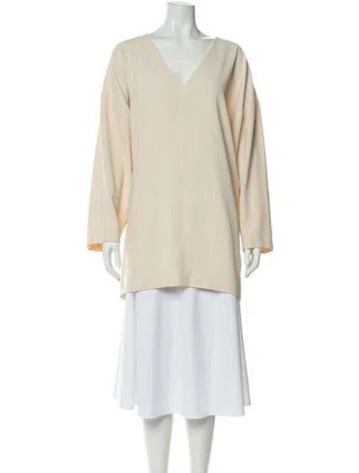 Pre-owned Iro V-neck Long Sleeve Top In Neutral