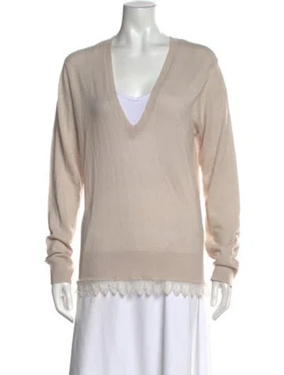 Pre-owned Iro V-neck Long Sleeve Top In Neutral