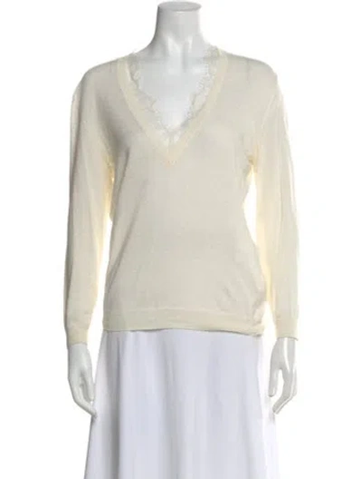 Pre-owned Iro V-neck Long Sleeve Top In Neutral