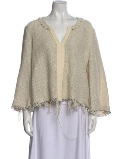 Pre-owned Iro V-neck Long Sleeve Top In Neutral