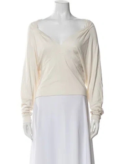 Pre-owned Iro V-neck Long Sleeve Top In Neutral