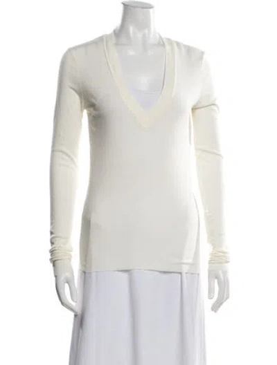 Pre-owned Iro V-neck Long Sleeve Top In Neutral
