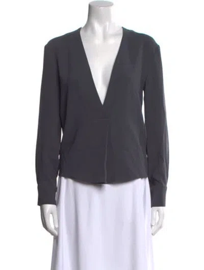 Pre-owned Iro V-neck Long Sleeve Top W/ Tags In Gray
