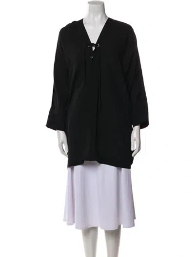 Pre-owned Iro V-neck Long Sleeve Tunic In Black