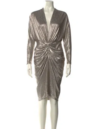 Pre-owned Iro V-neck Midi Length Dress In Gold