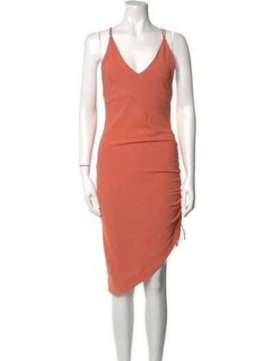 Pre-owned Iro V-neck Midi Length Dress In Orange
